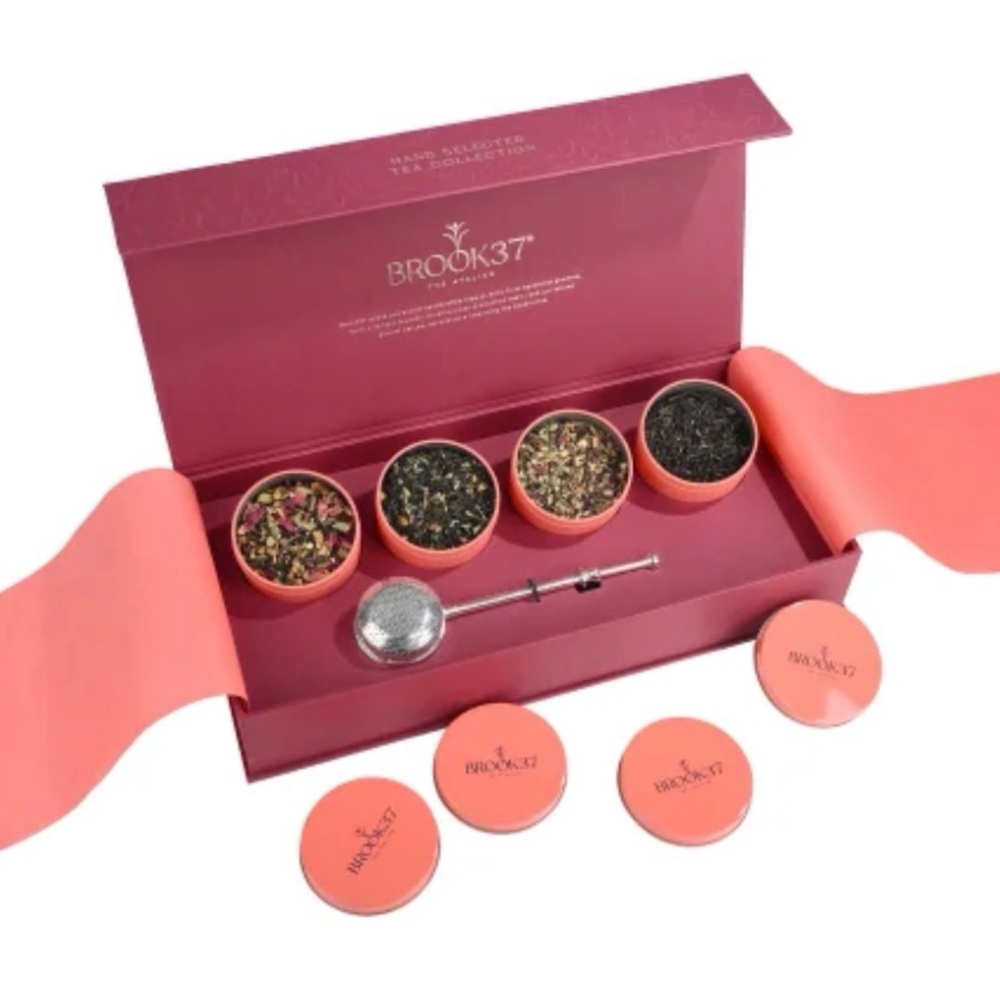 BROOK37 Giftbox Luminaire Loose Leaf Tea Collection, 4 Tin Pack, 5 oz.